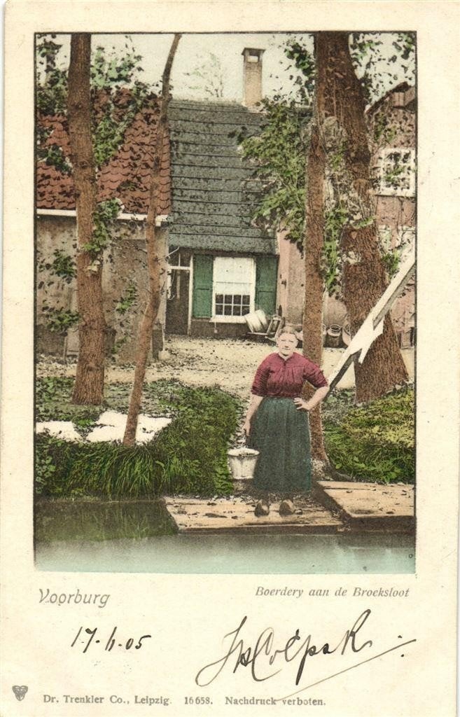 Voorburg - Boerdery aan de Broeksloot - 1905 gelopen, Ophalen of Verzenden, Voor 1920, Gelopen, Zuid-Holland