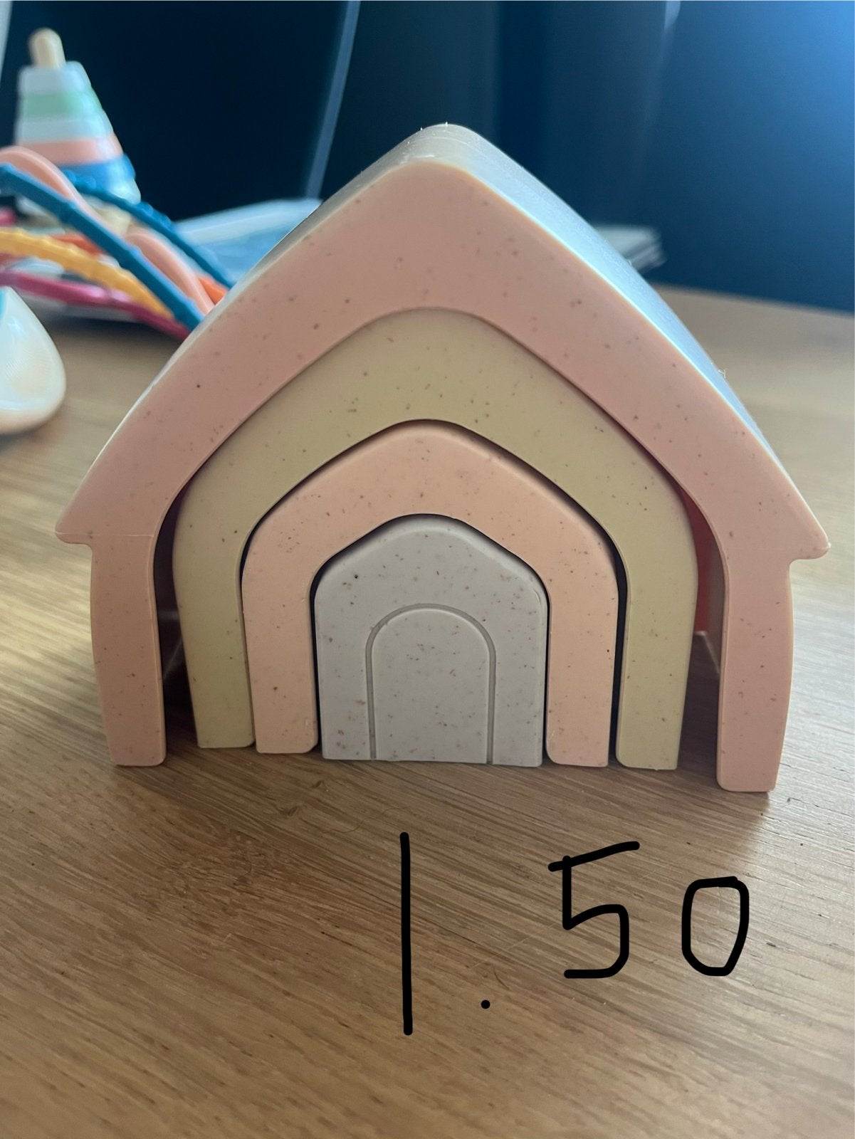 Stapelbaar huisje speelgoed in pastelkleuren, Ophalen of Verzenden, Gebruikt, Overige typen