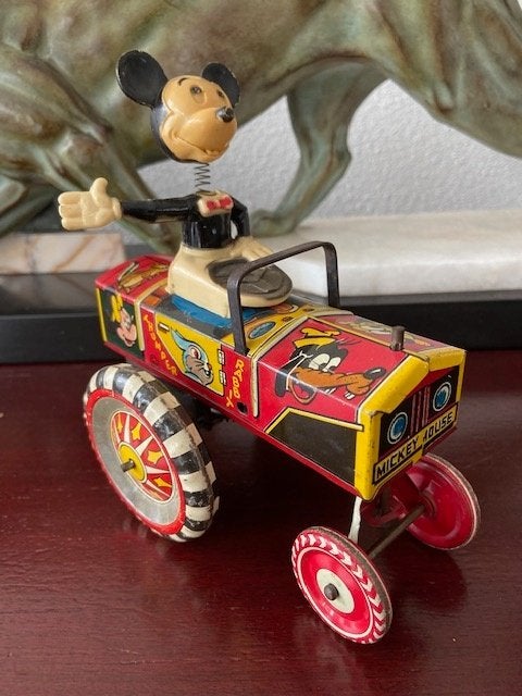 Micky mouse en Donald windup Dipsy car's Marx '50er jaren, Antiek en Kunst, Ophalen of Verzenden