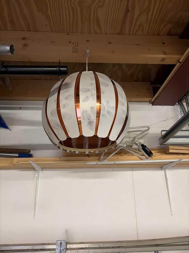 IKEA Maskros hanglamp - Wit/Koper, Ophalen, Gebruikt, Metaal, Minder dan 50 cm