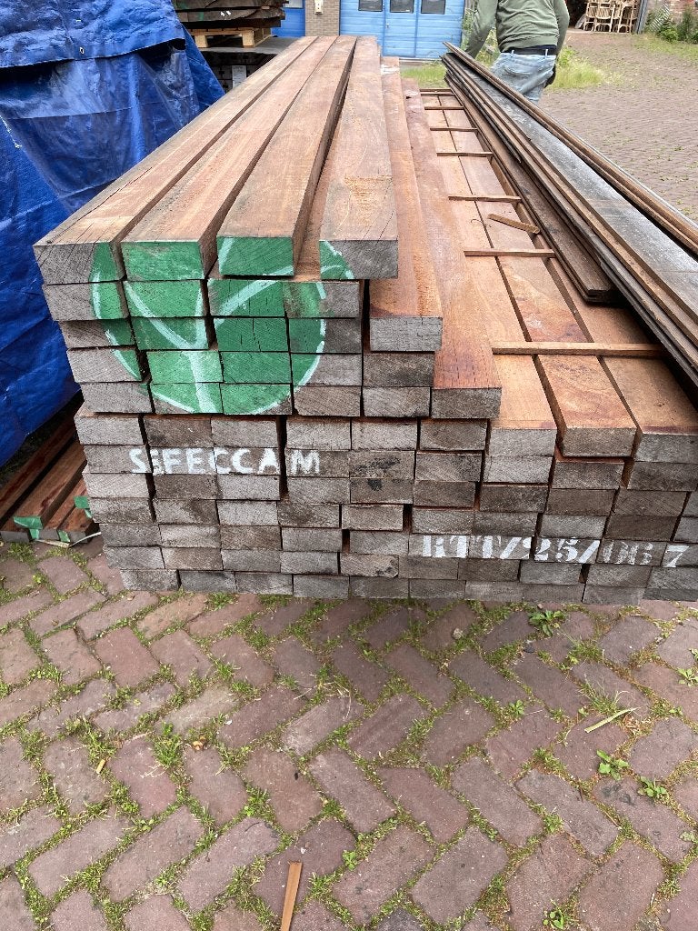 Regel vlonder terras balken azobe balken A keuze overkapping, Tuin en Terras, Ophalen, Nieuw, Hout