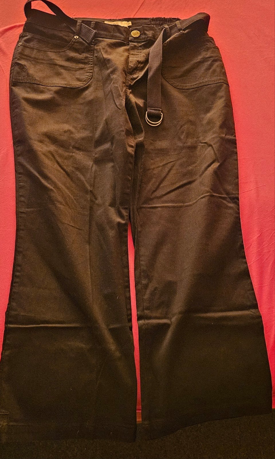 Zwarte broek met riem, Kleding | Dames, Grote Maten, Ophalen of Verzenden, Zo goed als nieuw, Zwart, Broek of Spijkerbroek
