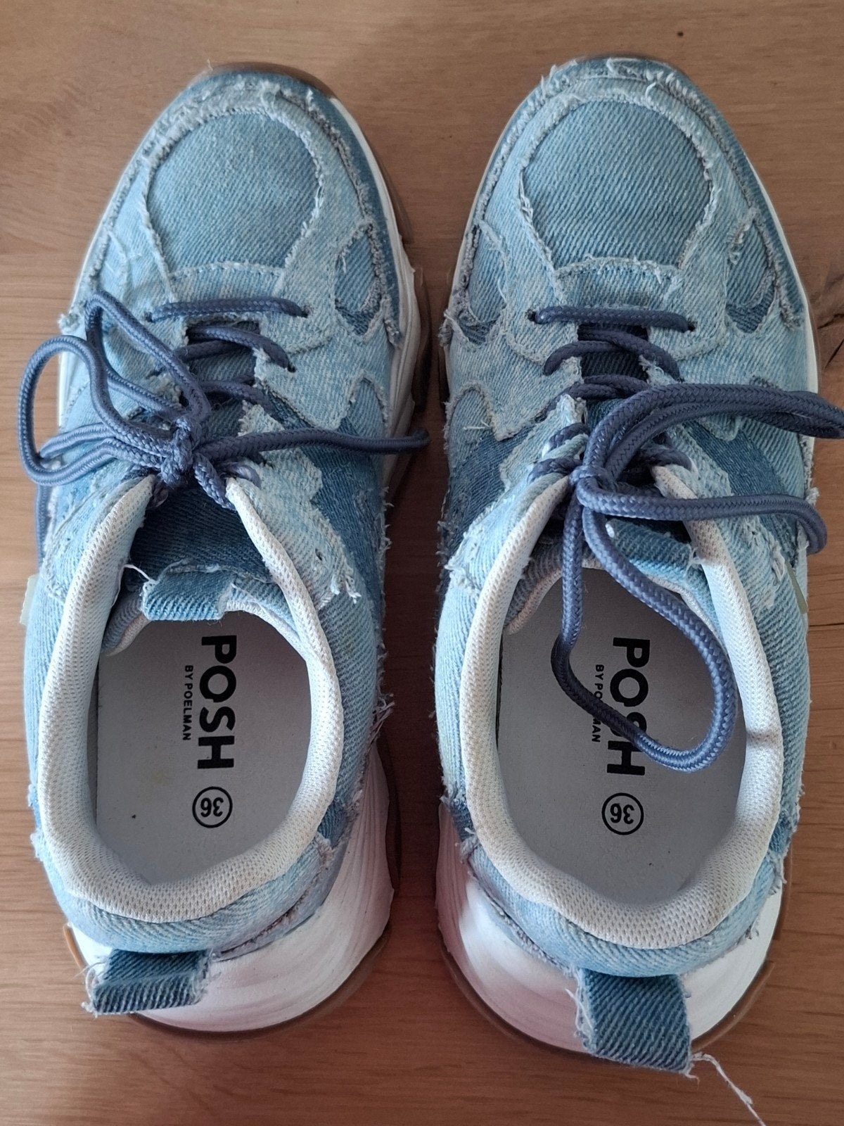 POSH by Poelman sneakers maat 36 - denim look, POSH by Poelman, Blauw, Ophalen of Verzenden, Sneakers of Gympen