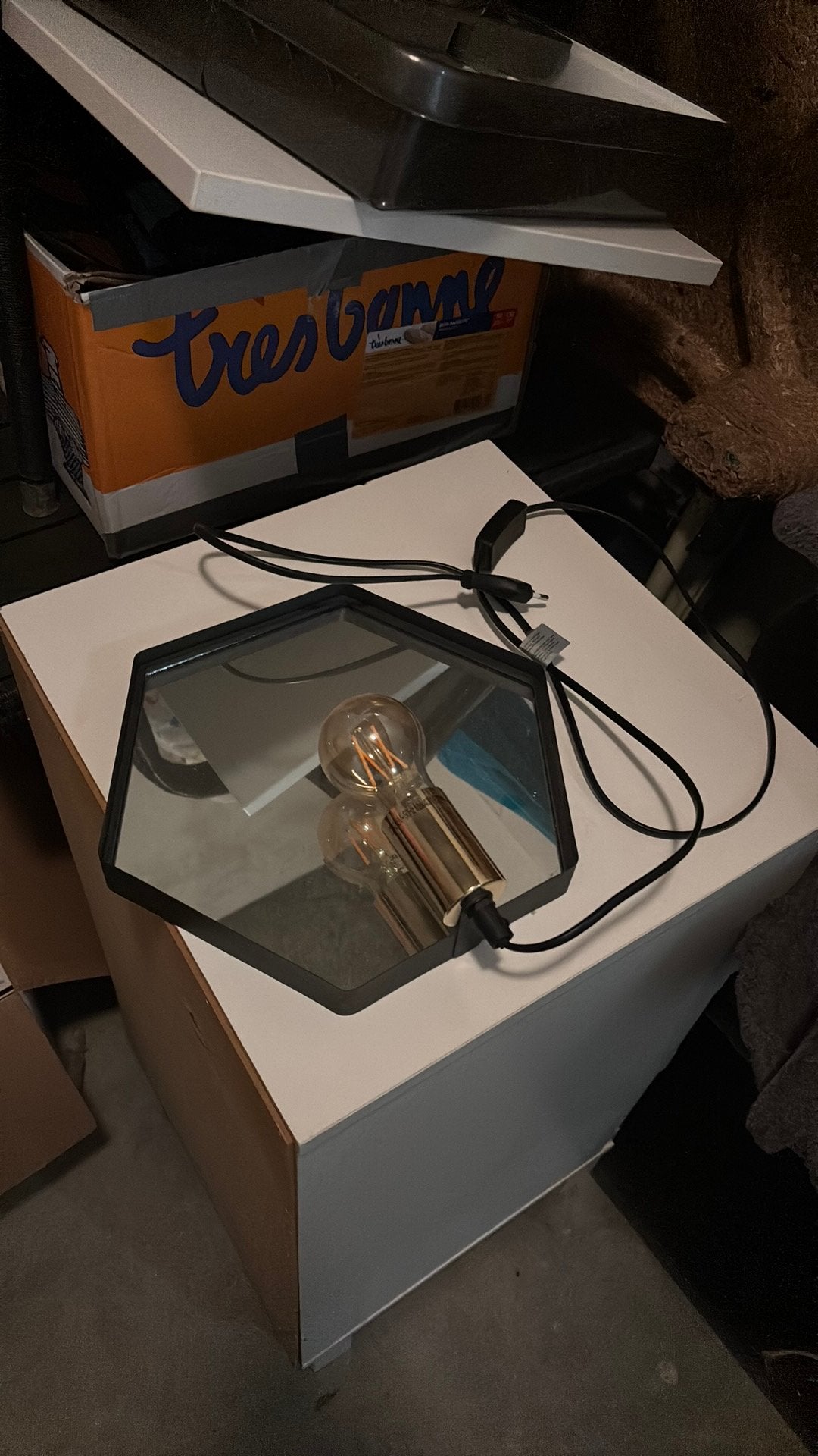 Lamp en spiegel, Ophalen, Zo goed als nieuw, Minder dan 50 watt, Lamp