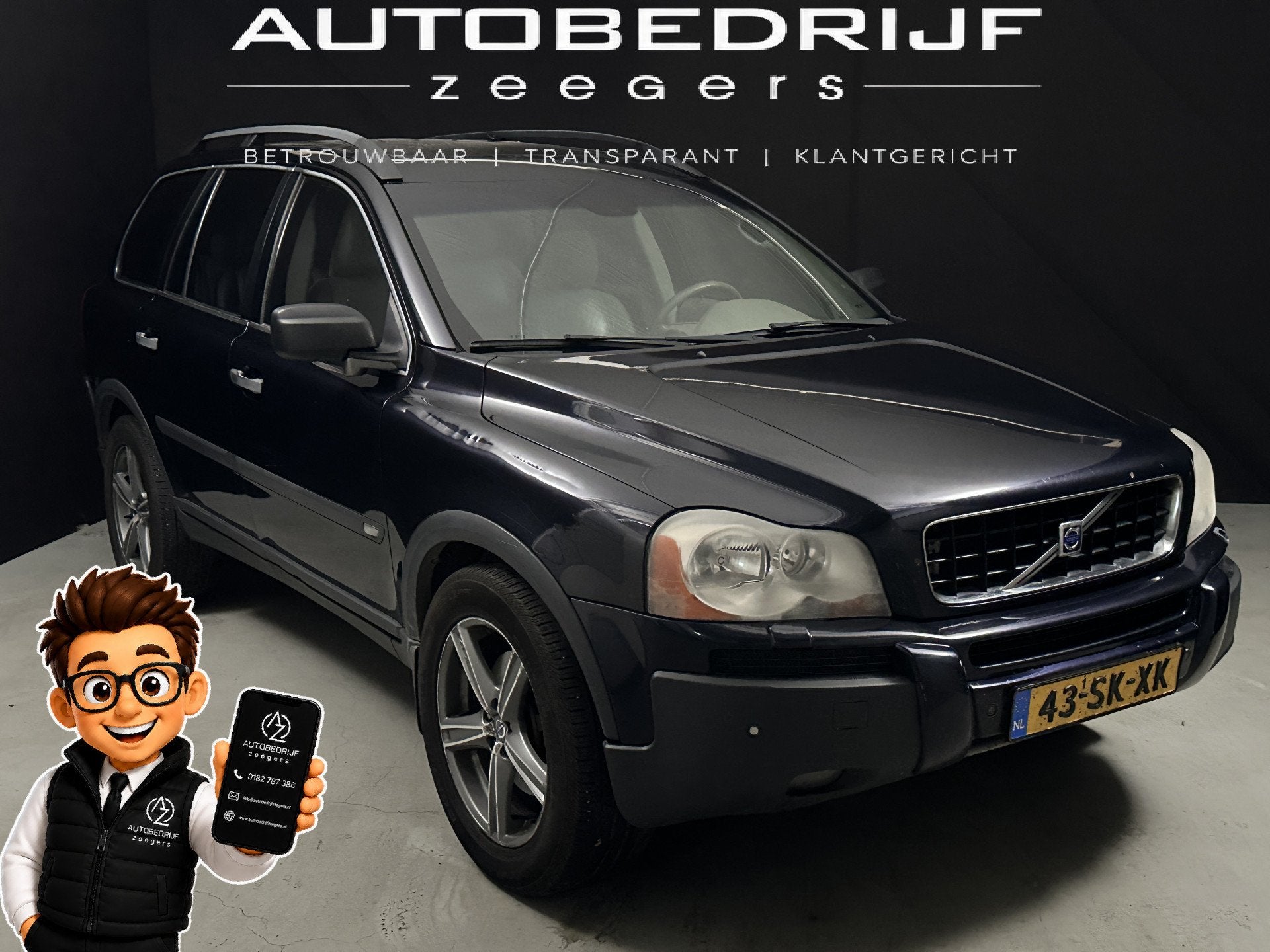 Volvo XC90 2.4 D5 Summum (bj 2006, automaat), Auto's, 2033 kg, Gebruikt, 241 €/maand, Blauw