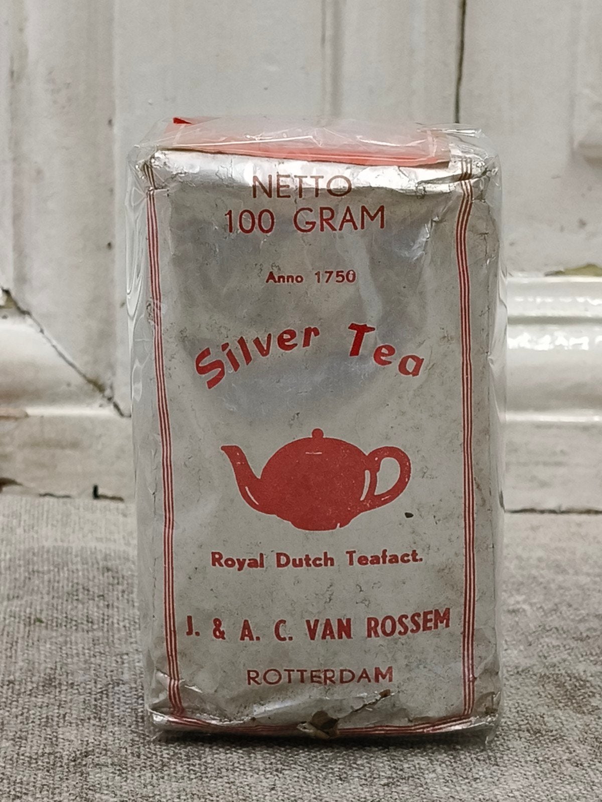 Oud pakje Silver Tea, Rossem Rotterdam, Ophalen of Verzenden, Gebruiksvoorwerp