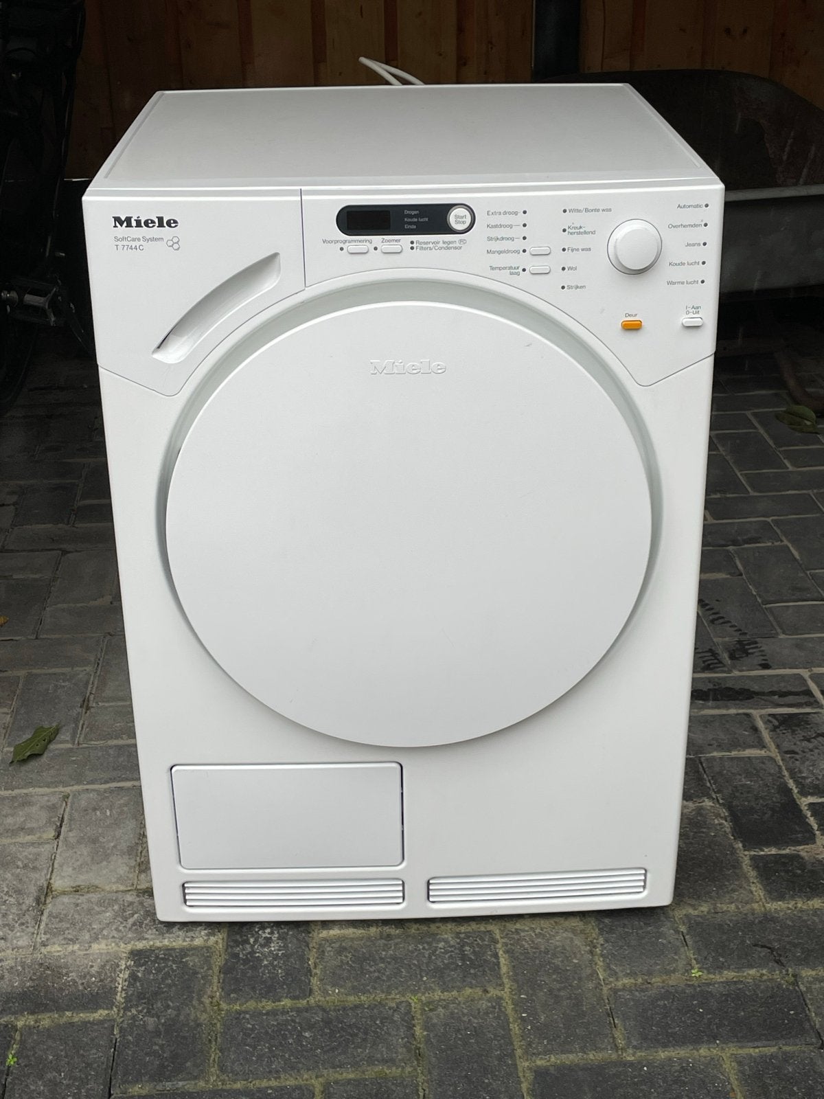 Miele SoftCare System T7744C Condensdroger, Ophalen, 6 tot 8 kg, Zo goed als nieuw, Voorlader