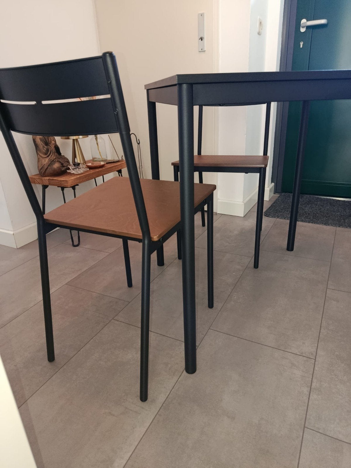 Eettafel met 2 stoelen - Compact en modern, Huis en Inrichting, Modern, Compact, Gebruikt, 50 tot 100 cm, Vierkant
