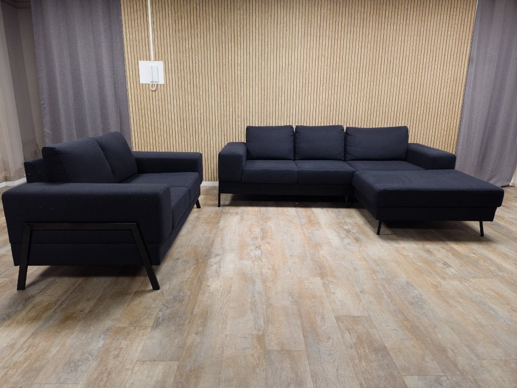 Zeer Mooi Antraciet Zit Hoek - 2zit en Hoekbank, Info@banxtel.nl, Hoekbank, Ophalen of Verzenden, Zo goed als nieuw