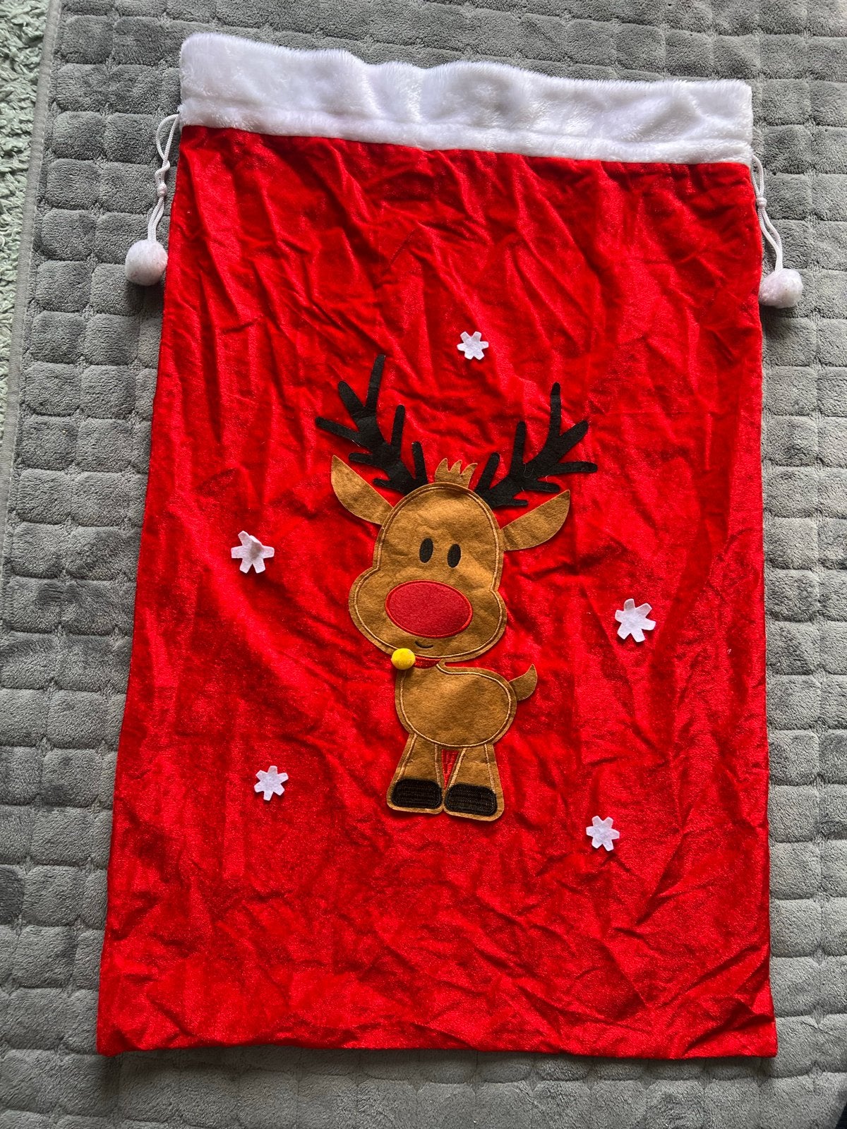 NIEUW, grote en stevige velourse kerst cadeauzak, 92x59, Ophalen of Verzenden, Nieuw