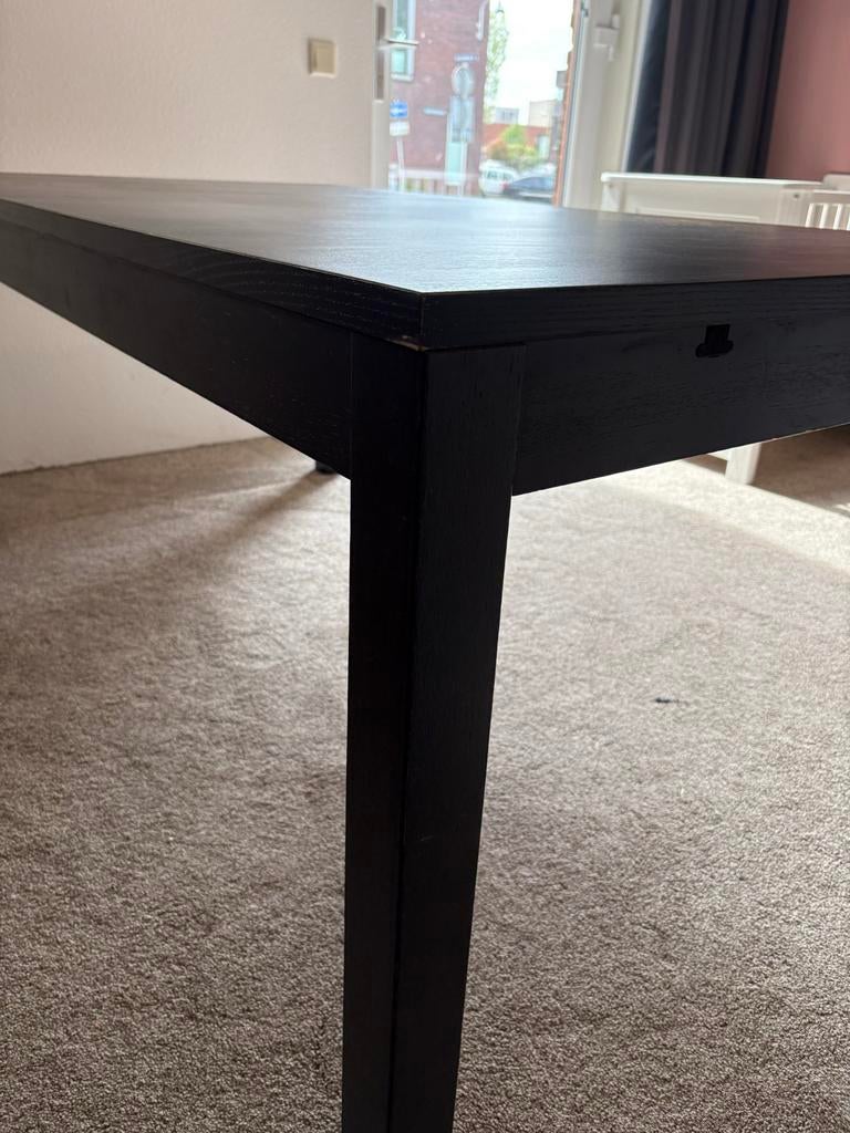 Verlengbare Ikea eettafel bruin zwart, Huis en Inrichting, Tafels | Eettafels, Gebruikt, 50 tot 100 cm, 100 tot 150 cm, Vier personen