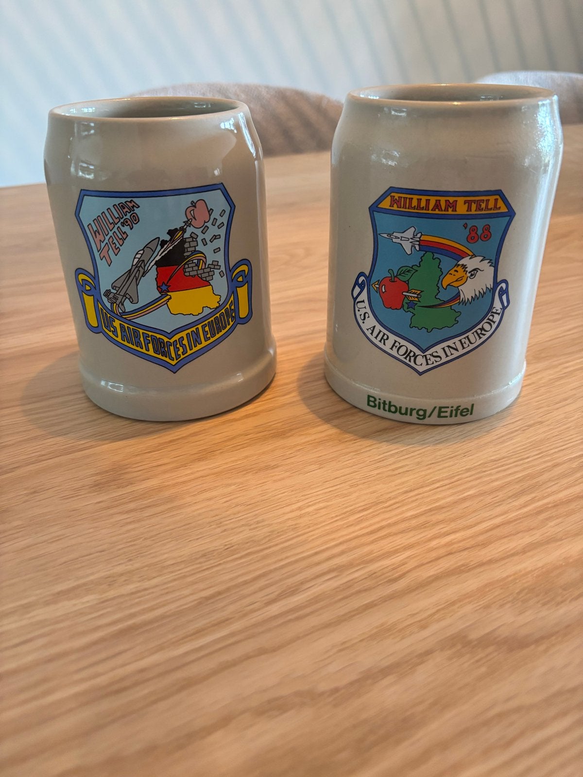 2 USAF William Tell bierpullen (1988 & 1990), Verzamelen, Militaria | Algemeen, Ophalen of Verzenden, Luchtmacht