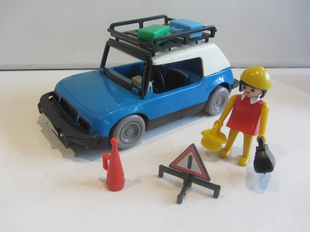Playmobil Vintage blauwe auto, Vrouw met auto – 3210, Ophalen, Gebruikt, Losse onderdelen