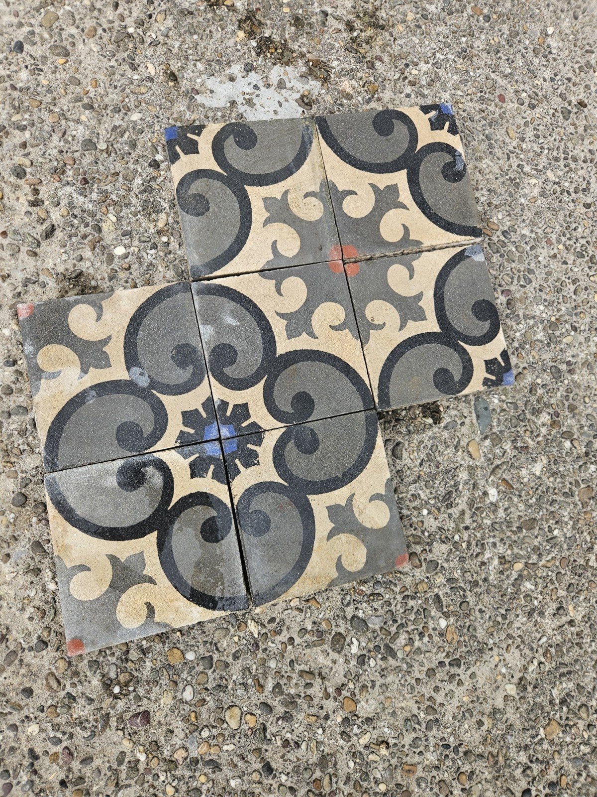antieke portugeze vloertegels met patroon, Doe-het-zelf en Verbouw, Tegels, Overige materialen, Gebruikt, Minder dan 20 cm, Minder dan 5 m²