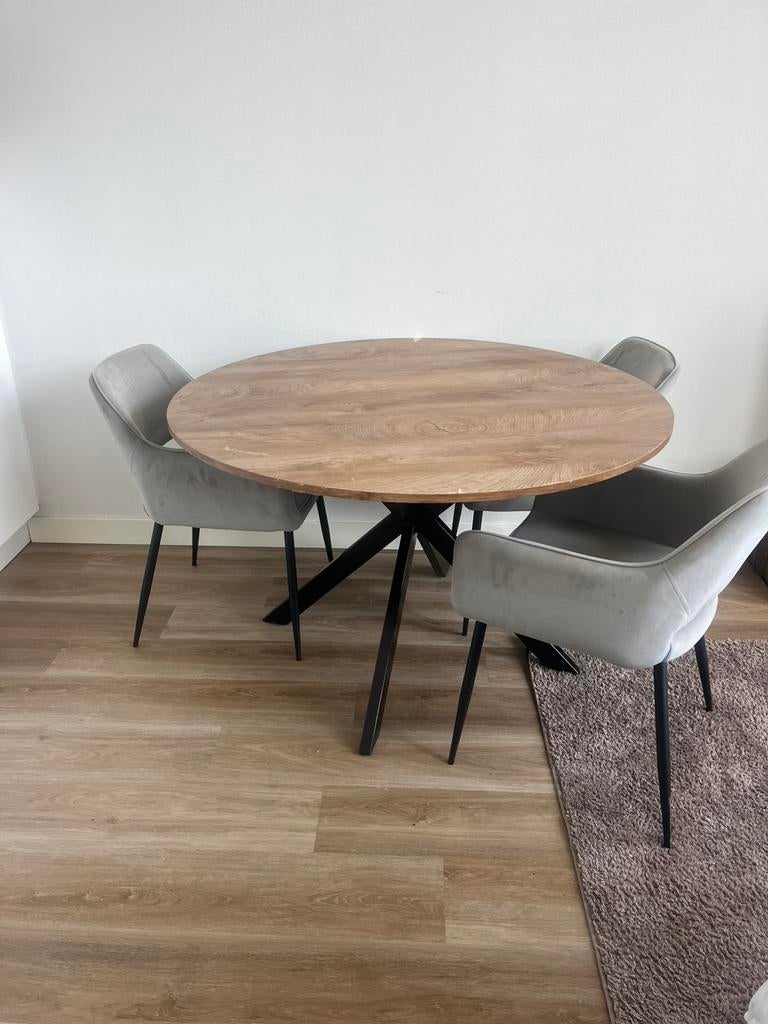 Ronde eettafel met spinpoot 120cm, Huis en Inrichting, Tafels | Eettafels, Ophalen, Gebruikt, 100 tot 150 cm, Rond
