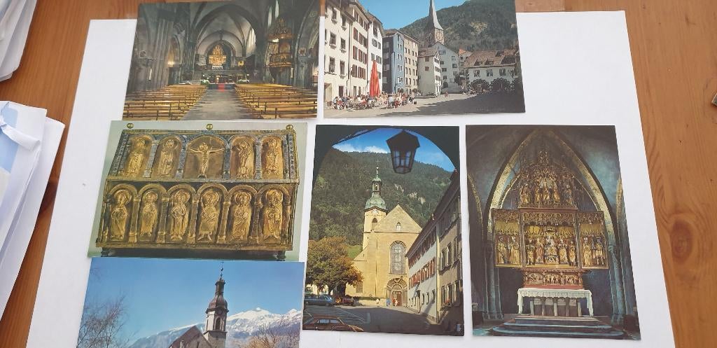 5198 zwitserland 6 kaarten chur kathedrale, Verzenden, 1980 tot heden, Overig Europa