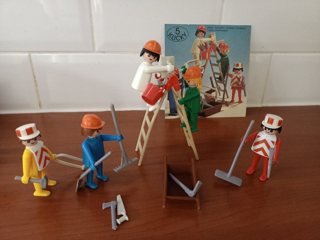 Playmobil 3201 bouwvakkers - vintage, Ophalen, Gebruikt, Complete set, Overige typen