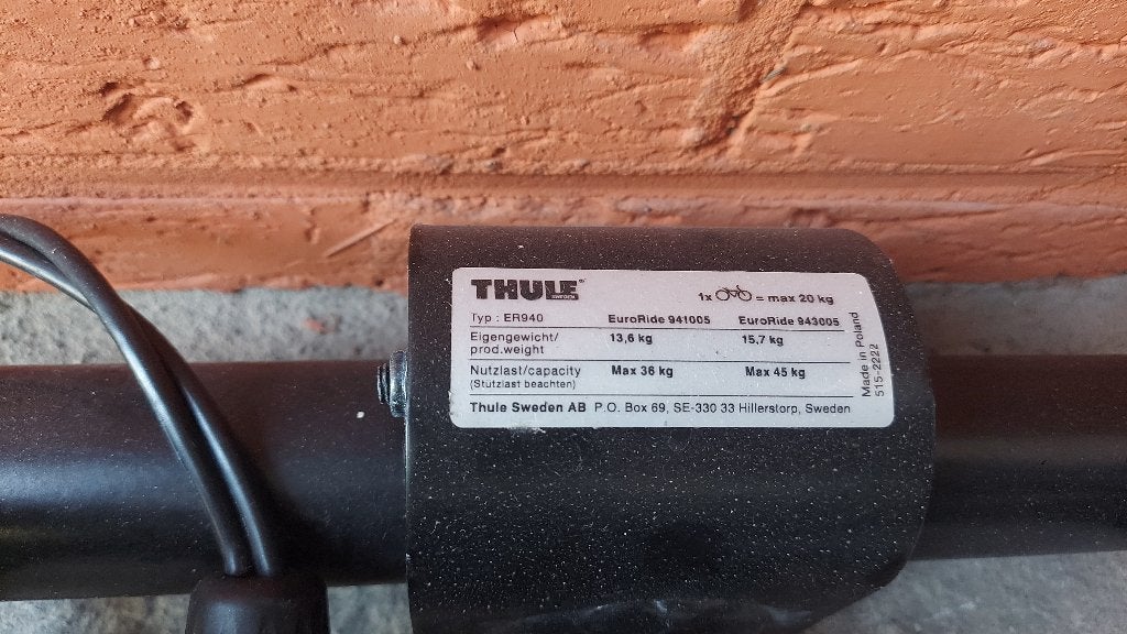 Thule EuroRide 943 fietsendrager voor 3 fietsen, Auto diversen, Ophalen, 3 fietsen of meer, Gebruikt, Trekhaakdrager