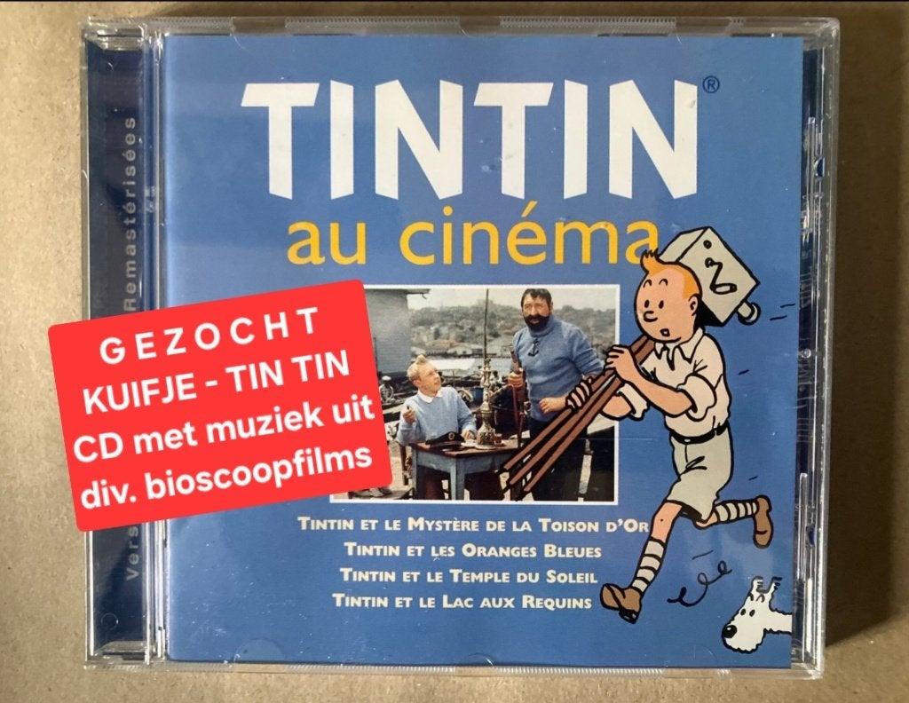 GEZOCHT: KUIFJE CD (1998) met muziek uit div. bioscoopfilms, Ophalen of Verzenden, Kuifje, Zo goed als nieuw, Overige typen