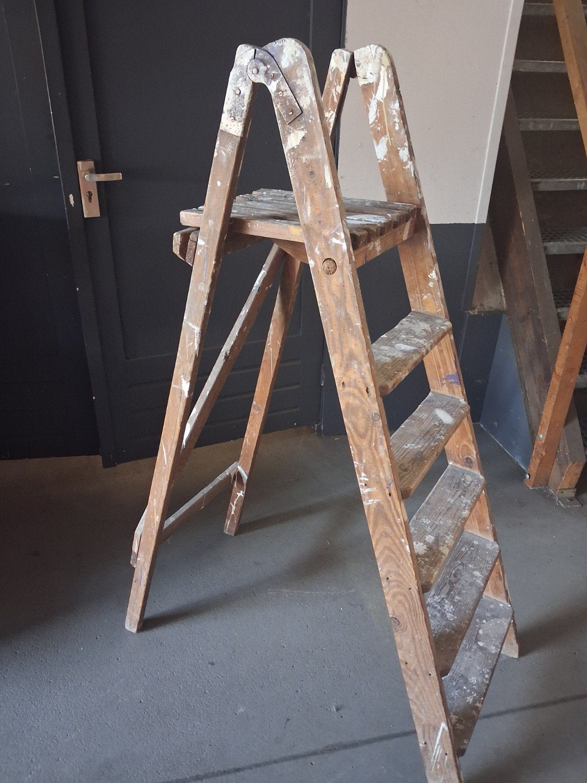 Vintage houten trap, Ophalen, Gebruikt, Minder dan 2 meter