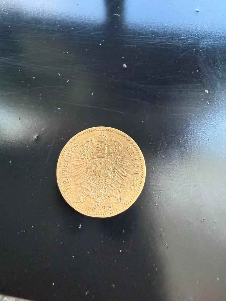 Zeldzame Gouden 10 Mark Munt Duitsland 1873, Ophalen, Duitsland, Losse munt, Goud