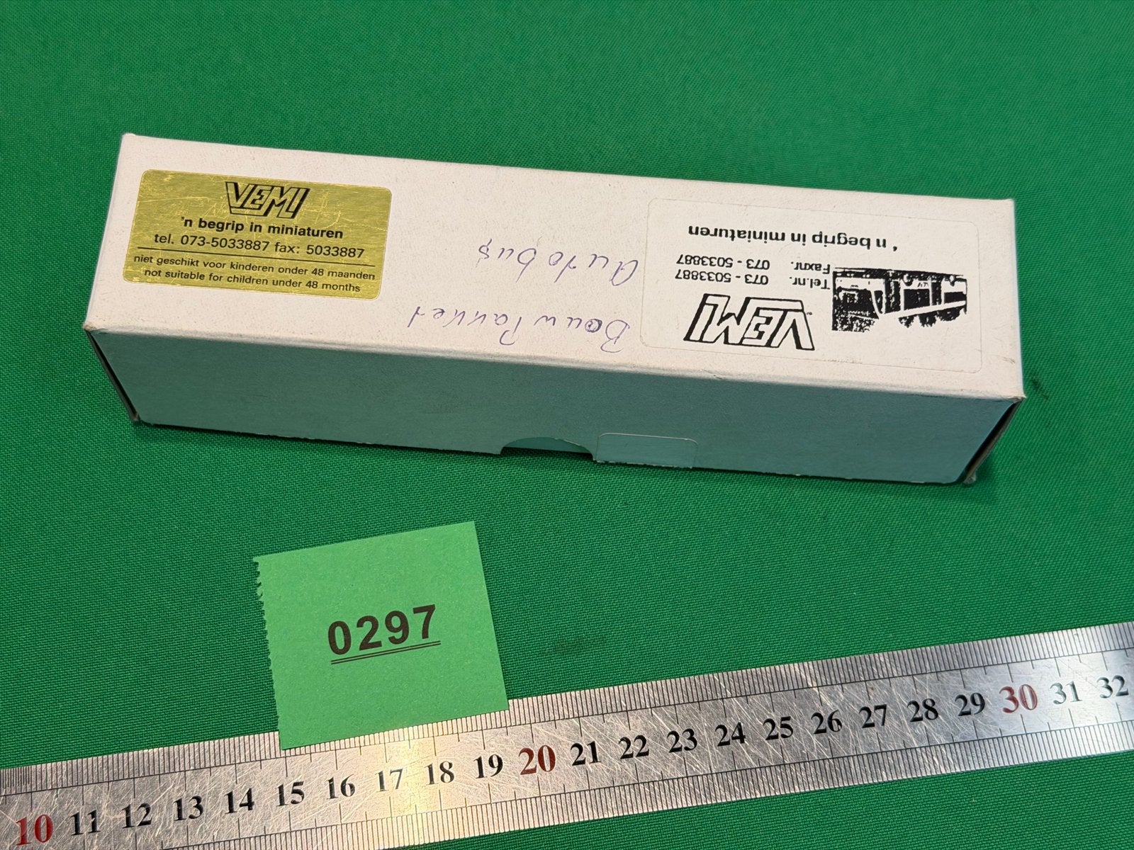 297- VEM! Autobus Bouwpakket Geel - Miniatuur Modelbus, Ophalen of Verzenden, Nieuw, Auto, Overige merken