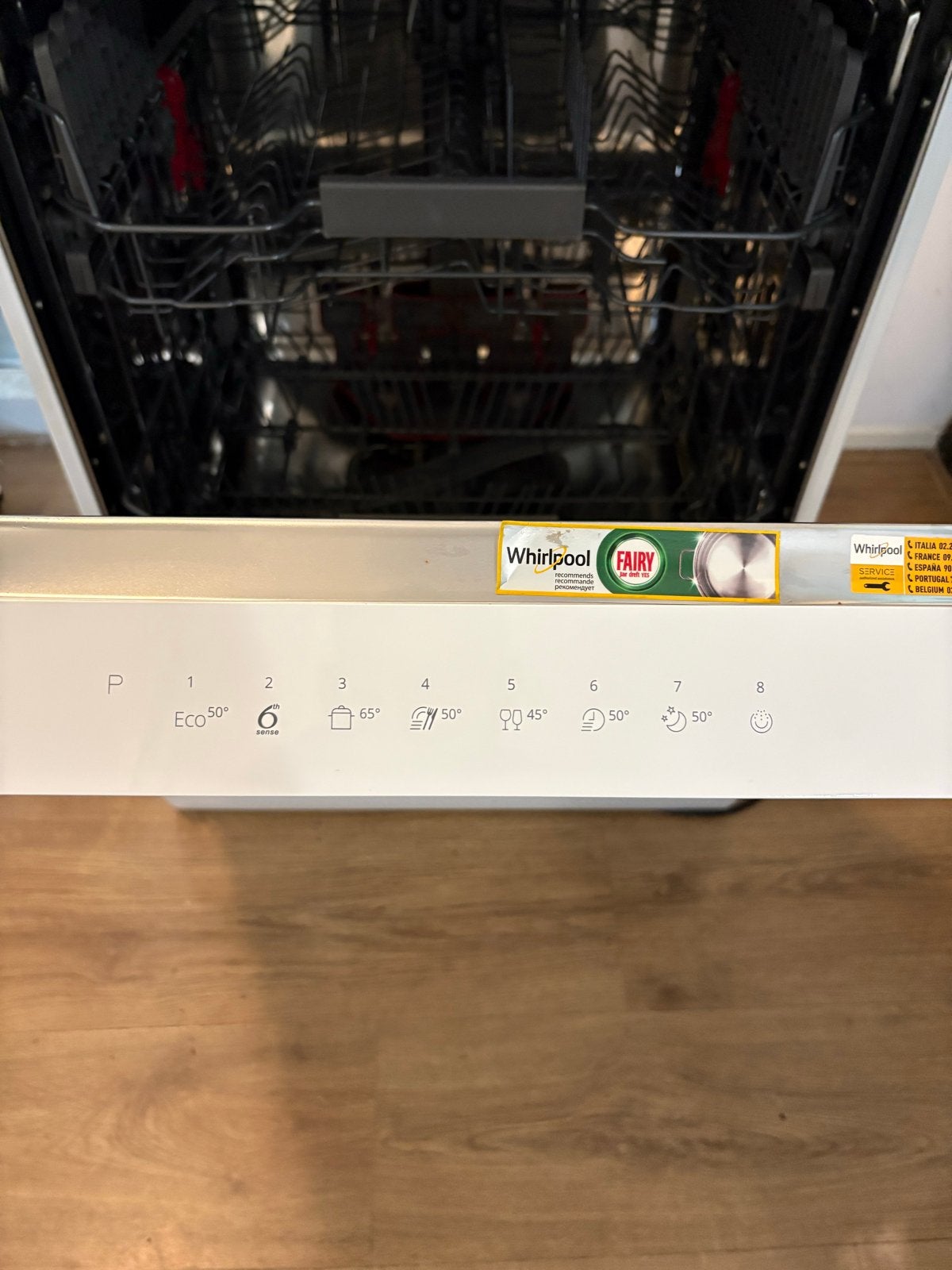Whirlpool vrijstaande vaatwasser - Zo goed als nieuw, Witgoed en Apparatuur, Ophalen, 60 cm of meer, Eco programma, Zo goed als nieuw