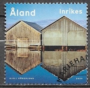 ALAND Inrikeszegel Botenhuisjes Eckerö 2025, Verzenden, Finland, Gestempeld