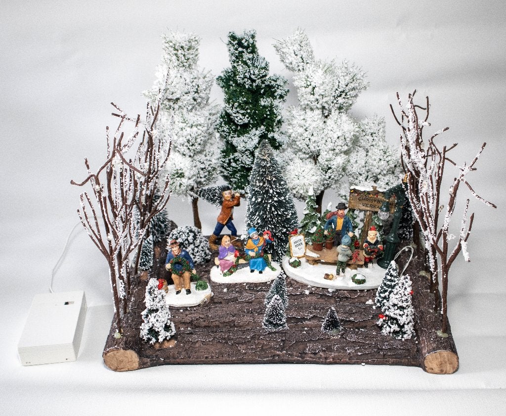 kersttafereel Kerstbomenverkoop Past bij Lemax, Diversen, Ophalen of Verzenden, Zo goed als nieuw