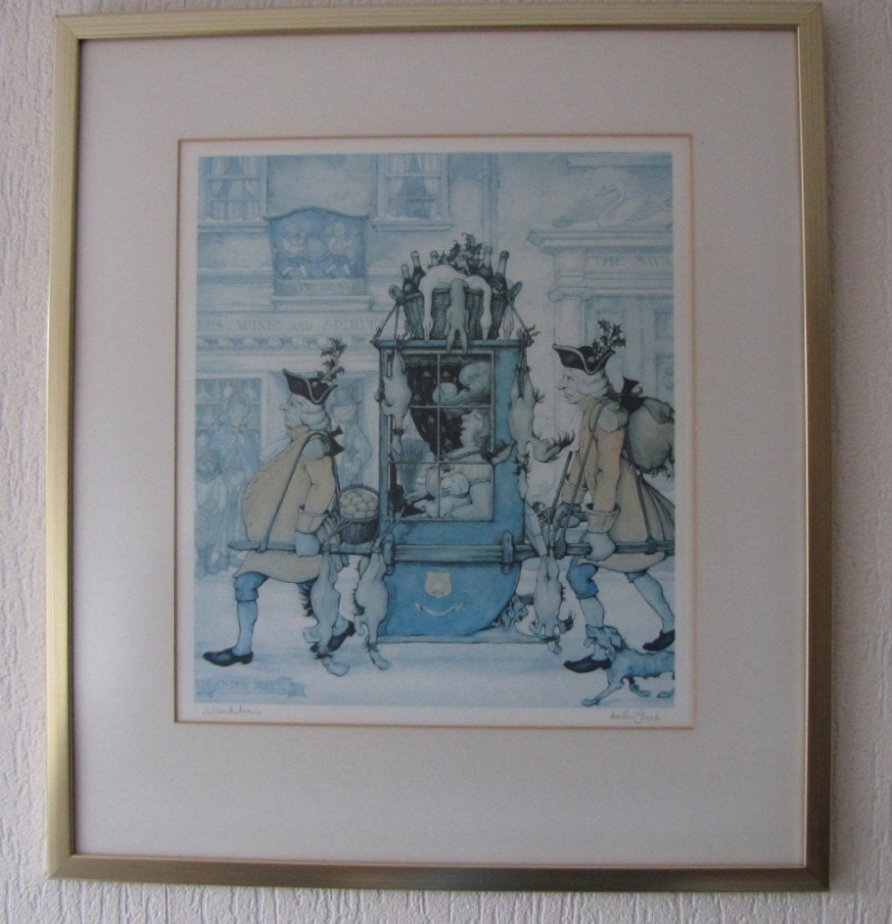 Anton Pieck - "Winkelen", Ophalen of Verzenden, Ingelijst, Portret of Personen