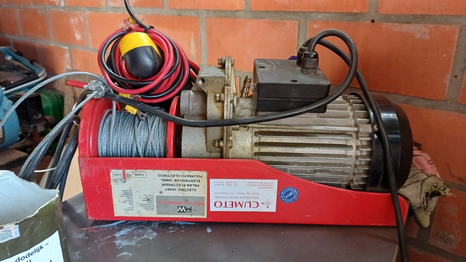 Elektrische takel - CUMETO - Zo goed als nieuw, Ophalen of Verzenden, Zo goed als nieuw, Elektrisch