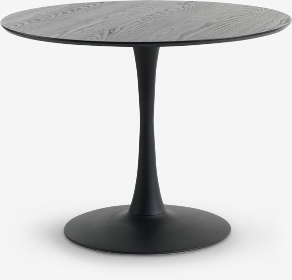 Ronde tafel Jysk Ringsted zwart 100 cm, 50 tot 100 cm, 100 tot 150 cm, Rond, Zo goed als nieuw