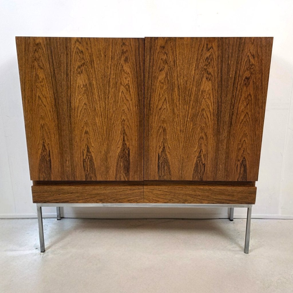 Highboard palissander Dieter Waeckerlin voor Behr model B60, Ophalen, Met plank(en), Gebruikt, 100 tot 150 cm
