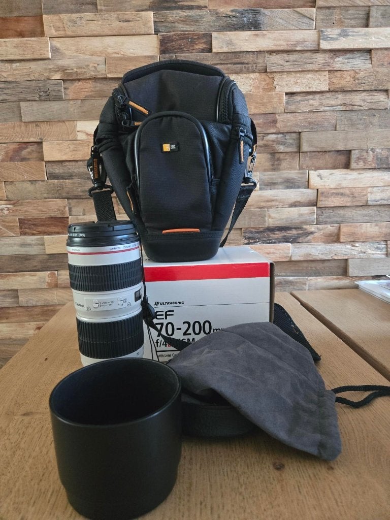 Canon EF 70-200mm f/4L USM lens + Case Logic cameratas, Ophalen, Gebruikt, Telelens, Zoom