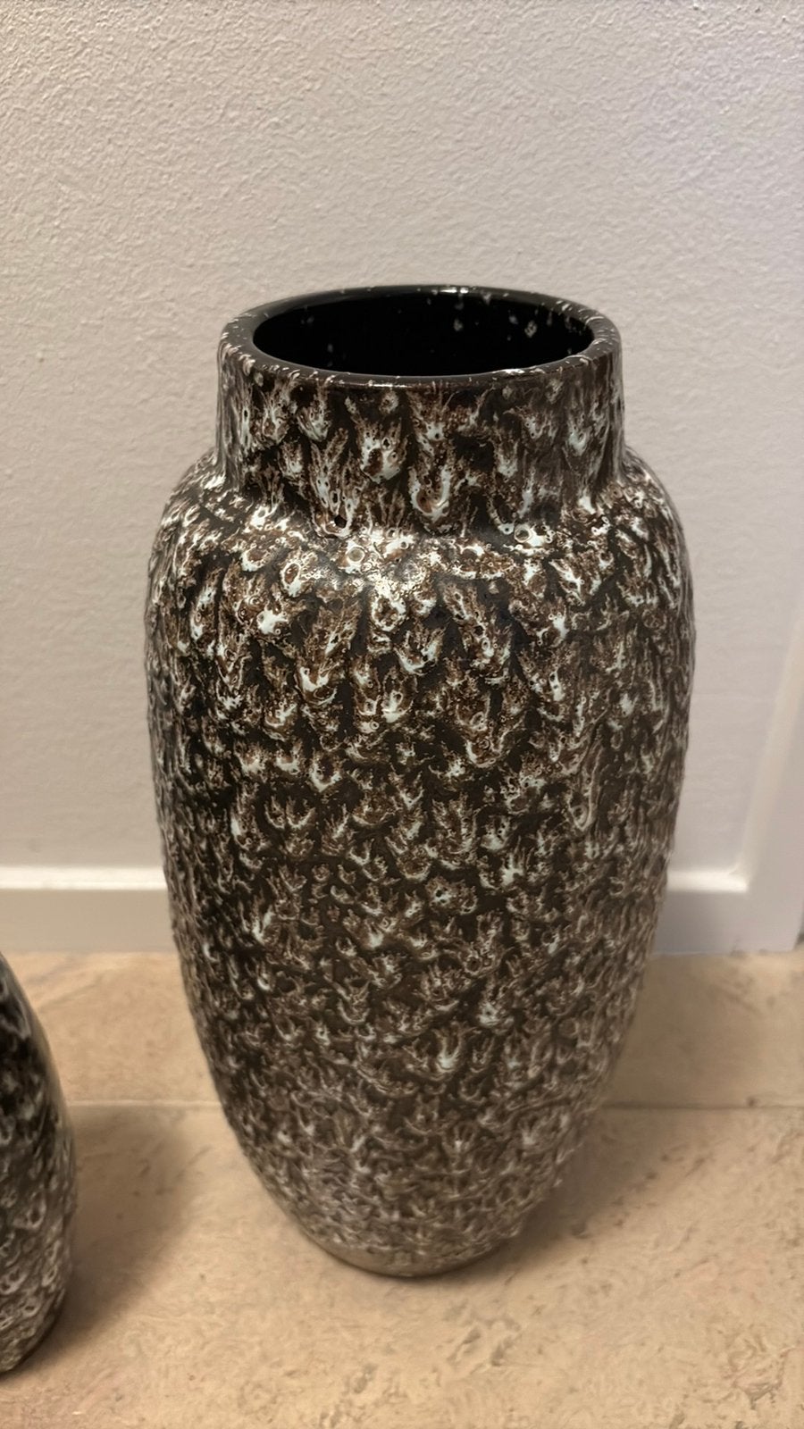 Vintage Fat Lava vazen van Scheurich, Huis en Inrichting, Woonaccessoires | Vazen, Ophalen, Gebruikt, Bruin, 38 cm