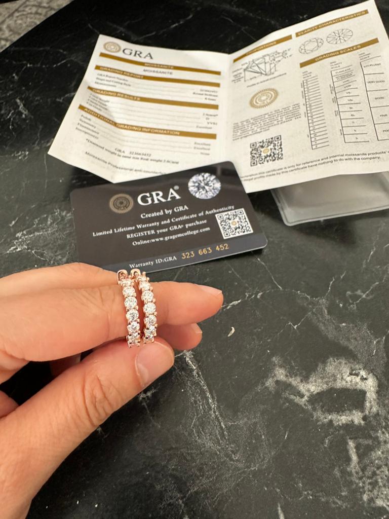 Oorbellen mossanite oorringen zilver roségoud nieuw, Verzenden, Zo goed als nieuw, Goud, Zilver