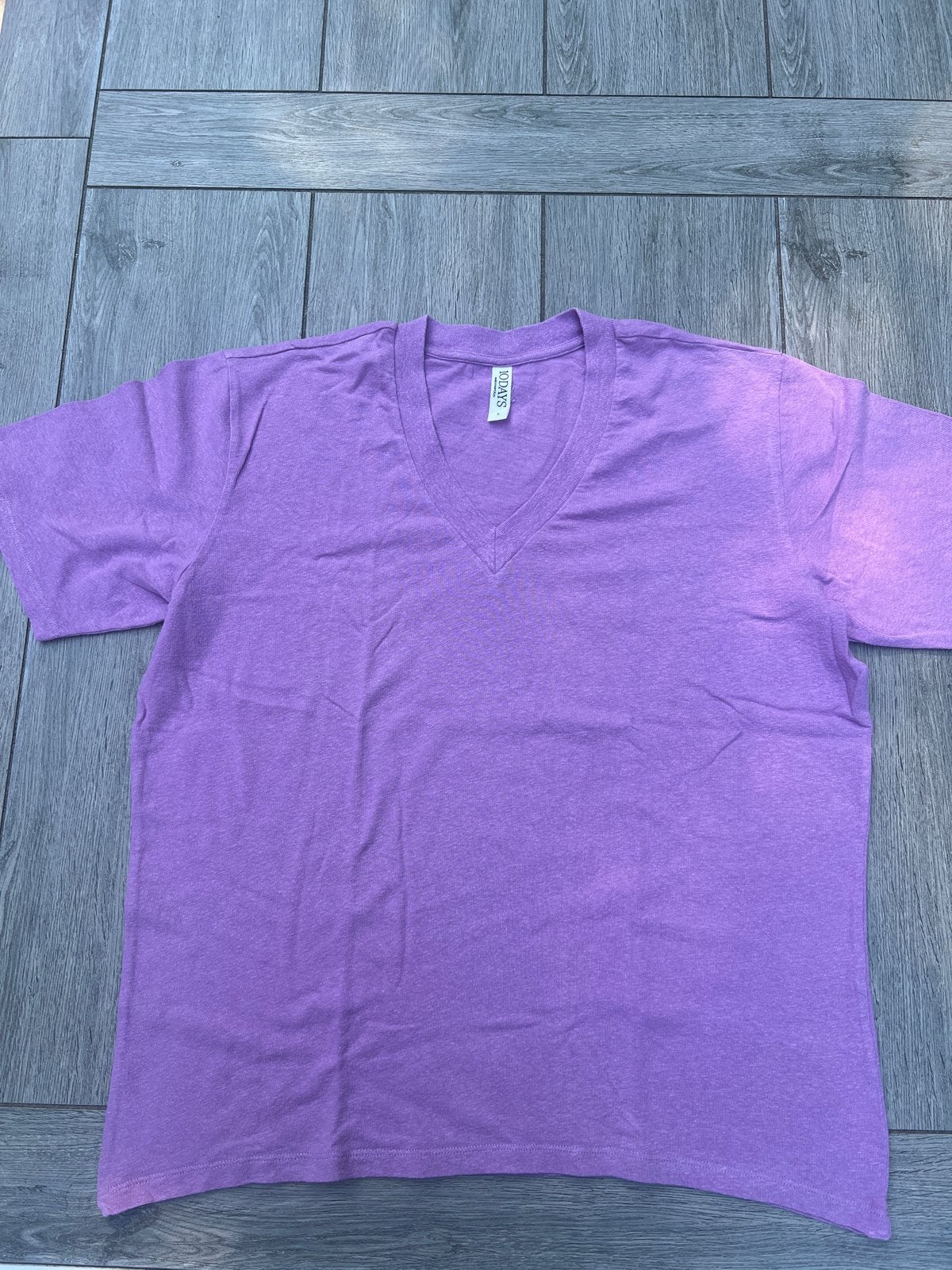 10DAYS paars linnen T-shirt - Maat L, Paars, Maat 42/44 (L), Ophalen of Verzenden, Zo goed als nieuw