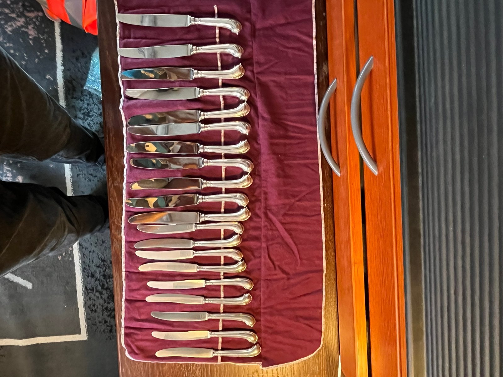Messen set met pistool heffen, Ophalen of Verzenden, Zilver
