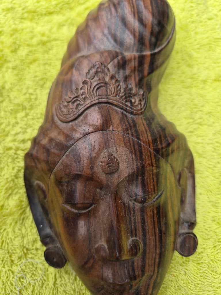 Balinees houten houtsnijwerk, masker, sculptuur, Ophalen, Art deco, Masker, Handgemaakt