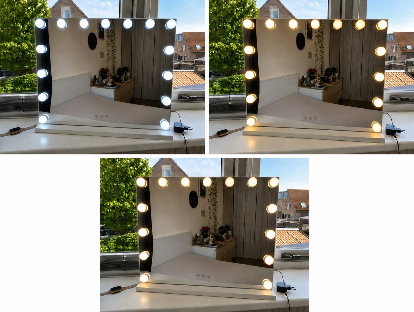 spiegel op standaard met verlichting, Ophalen, Minder dan 50 cm, Zo goed als nieuw, Minder dan 100 cm