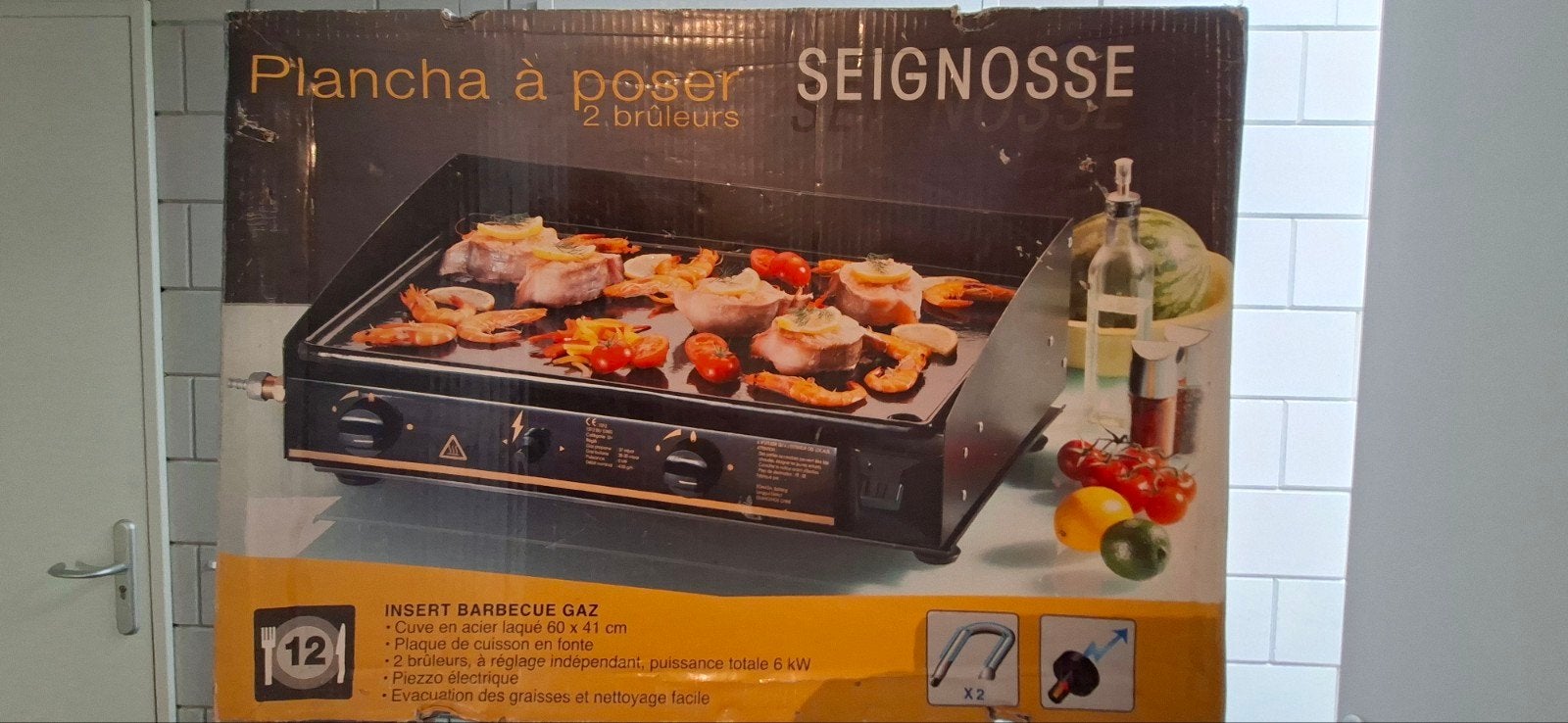 Seignosse Plancha à poser gasbarbecue 2 branders, Ophalen, Gebruikt, Seignosse