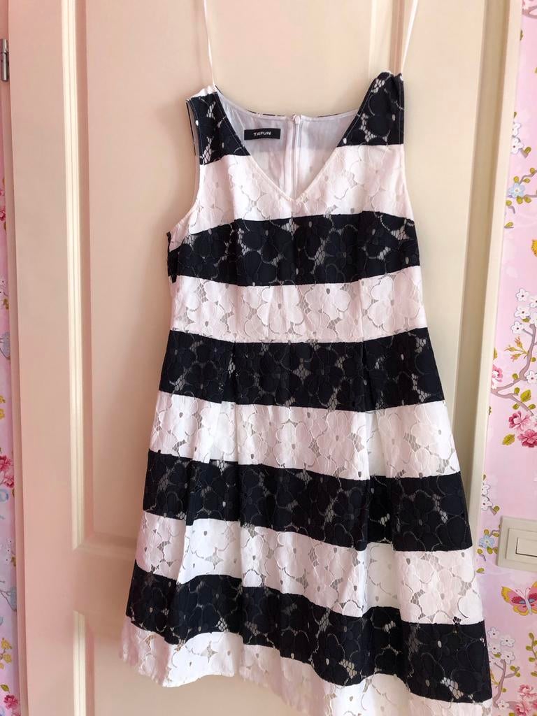 Taifun jurk maat 42,  gestreept met kant, Kleding | Dames, Overige kleuren, Maat 42/44 (L), Ophalen of Verzenden, Zo goed als nieuw