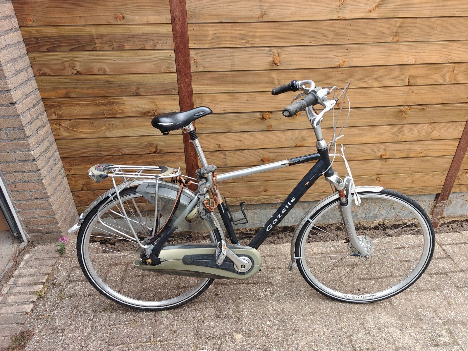 Gazelle herenfiets, gebruikt, Fietsen en Brommers, Ophalen, Gebruikt, Velgrem, Versnellingen