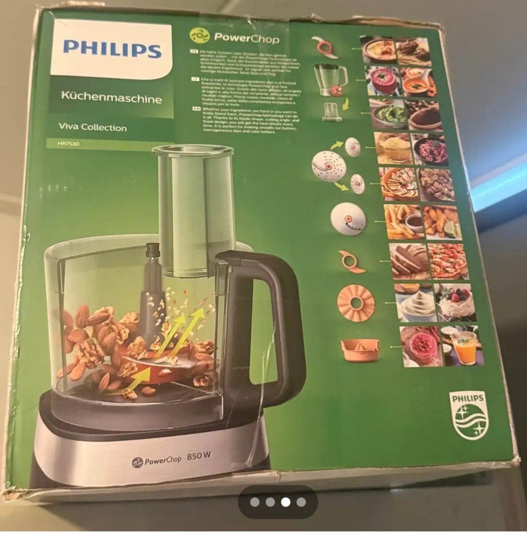 Philips PowerChop Keukenmachine HR7530 - Nieuw in doos, Ophalen of Verzenden, Nieuw