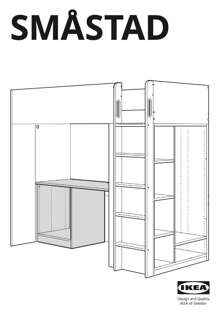 Nieuw IKEA SMÅSTAD bureau-element (pakket 6), Ophalen, Opbergruimte, Spaanplaat of MDF, Nieuw