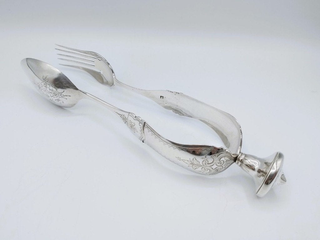 Zilveren saladetang, M. Schouten, Amsterdam, 1874, Verzenden, Zilver