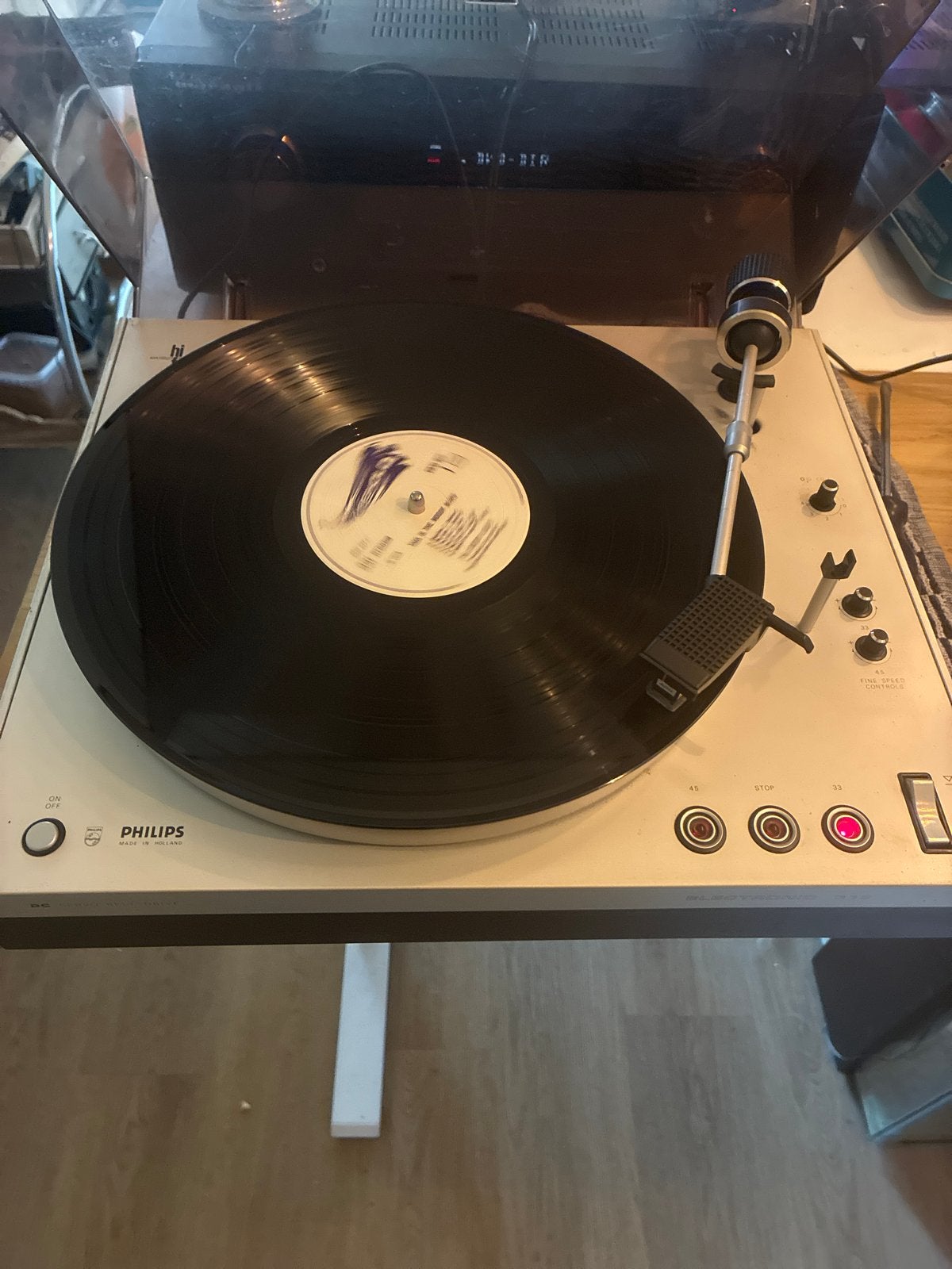 Philips Electronic 312 Platenspeler - Vintage Hifi, Philips, Gebruikt, Pitch-regelaar, Ophalen of Verzenden