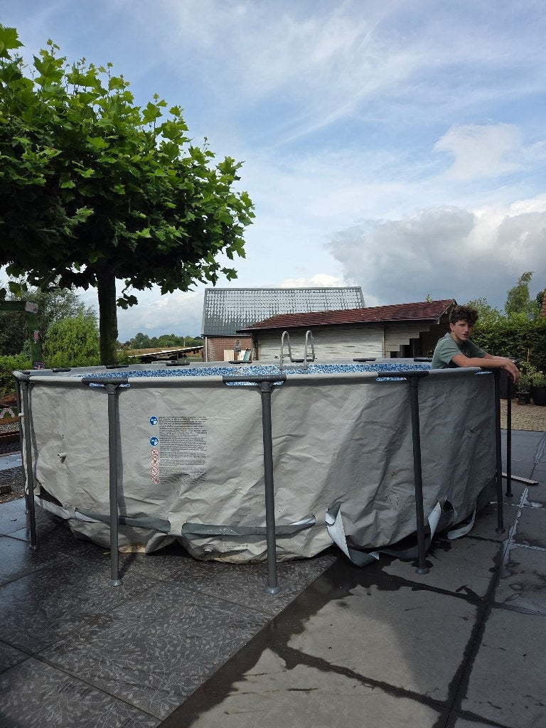Zwembad rond 4,5m1, Tuin en Terras, Gebruikt, Rond, 300 cm of meer, Ophalen