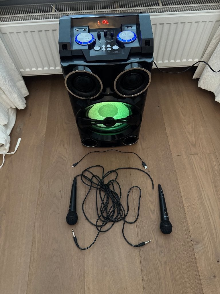 FENTON LIVE 102 Megasound Party Station 10" 300W, Ophalen of Verzenden, Zo goed als nieuw, Complete set
