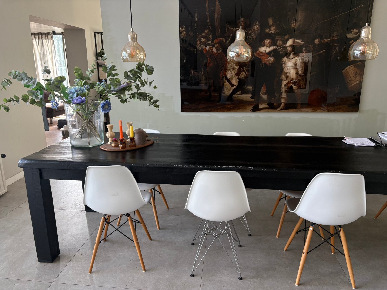 Lookalike vitra eames stoel wit hout/ metaal 6 stuks, Ophalen, Gebruikt, Wit, Modern